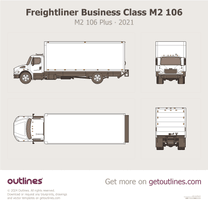 2015 Freightliner Business Class M2 106 M2 106 Plus Top View Heavy Truck blueprint