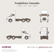 2018 Freightliner Cascadia 2 Gen 116” BBC ∙ Day Heavy Truck blueprint