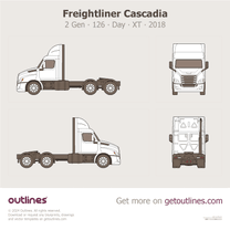 2018 Freightliner Cascadia 2 Gen 126” BBC ∙ Day Cab ∙ XT Heavy Truck blueprint