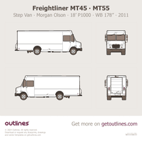 2011 Freightliner MT55 Step Van ∙ Morgan Olson 18’ P1000 ∙ WB178” (Stripped CHassis) Van blueprint