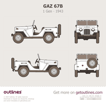 1943 GAZ 67B SUV blueprint
