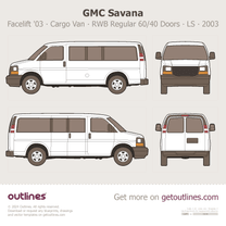 2003 GMC Savana Cargo Van ∙ Facelift '03 RWB Regular  ∙ 60/40 Doors ∙ LS Van blueprint
