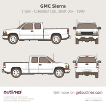 2001 GMC Sierra 3500 1 Gen Extended Cab ∙ Short Box Pickup Truck blueprint