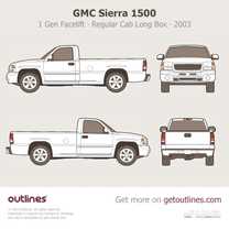 1999 GMC Sierra 1500 Regular Cab Long Box Pickup Truck blueprint