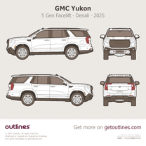 2025 GMC Yukon 5 Gen Facelift Denali SUV blueprint