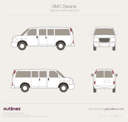 2003 Chevrolet Savana Passenger Crew Wagon blueprints and drawings