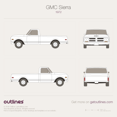 1973 GMC Sierra 1000 Mk I Pickup Truck blueprints and drawings