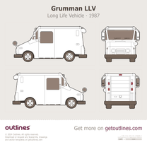 1986 Grumman LLV Long Life Vehicle USPS ∙ Parcel Delivery ∙ Walk-in ∙ Step Van Van blueprint