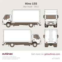 2015 Hino 155 1 Gen Facelift '21 Box Truck Heavy Truck blueprint