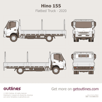 2015 Hino 155 1 Gen Facelift '21 Flatbed Truck Heavy Truck blueprint