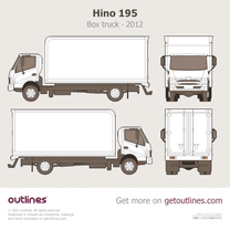 2015 Hino 195 1 Gen Facelift '21 Box Truck Heavy Truck blueprint