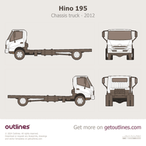 2015 Hino 195 1 Gen Facelift '21 Chassis Heavy Truck blueprint