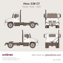 2007 Hino 338 CT Tractor Truck Heavy Truck blueprint