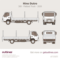 2020 Hino Dutro 2 Gen Facelift 300 ∙ Flatbed Truck Heavy Truck blueprint
