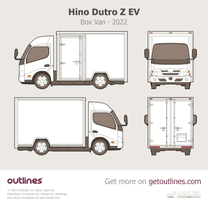 2022 Hino Dutro Z EV Box Van Medium Truck blueprint