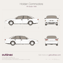 1993 Holden Commodore VR + dimensions Sedan blueprint