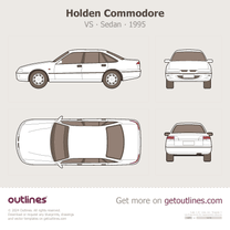 1995 Holden Commodore VS Top View Sedan blueprint
