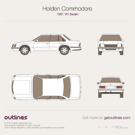 1981 Holden Commodore VH Sedan blueprints and drawings