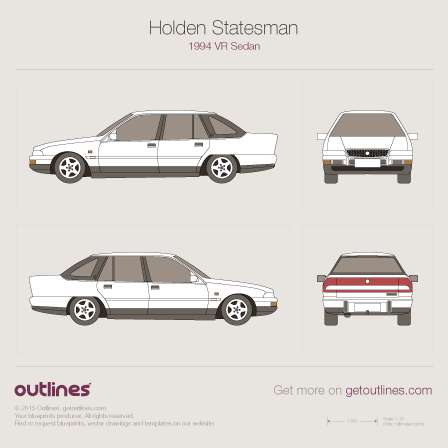 1994 Holden Statesman VR Sedan blueprints and drawings
