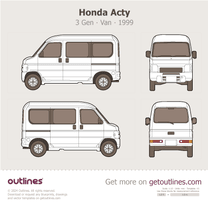 1999 Honda Acty 3 Gen ∙ Mk III Van blueprint