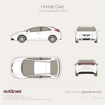 2011 Honda Civic FB EU 5-door Hatchback blueprint
