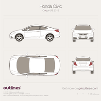 2011 Honda Civic FB US Coupe blueprint