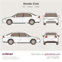 2000 Honda Civic 7 Gen ∙ ES Sedan blueprint