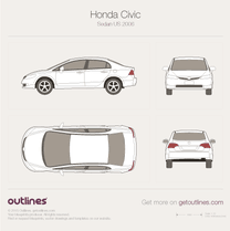 2006 Honda Civic FD US Sedan blueprint
