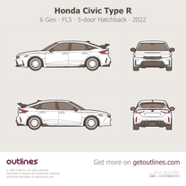 2022 Honda Civic Type R FL5 5-door Hatchback blueprint