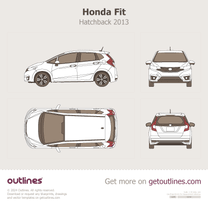 2013 Honda Jazz 3 Gen III 5-door Hatchback blueprint