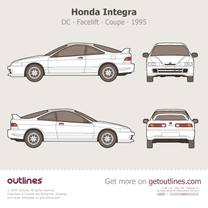 1995 Honda Integra DC Facelift ∙ DC1 Coupe blueprint