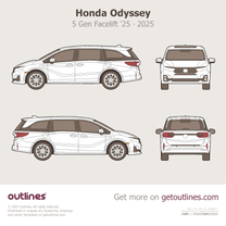 2025 Honda Odyssey 5 Gen Facelift '25 us ∙ ca Minivan blueprint