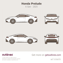 2025 Honda Prelude 6 Gen Coupe blueprint