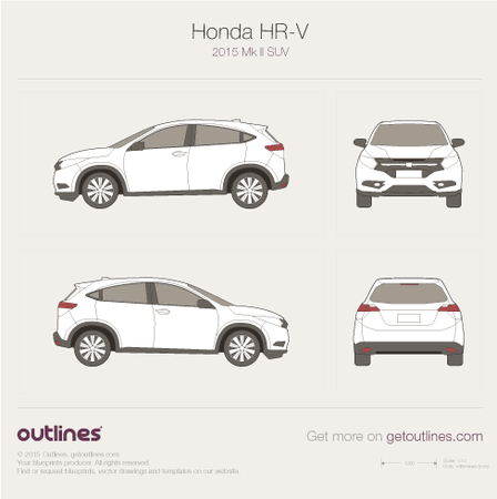 2014 Honda HR-V II SUV blueprints and drawings