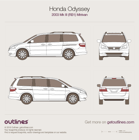 2003 Honda Odyssey RB1 Minivan blueprint