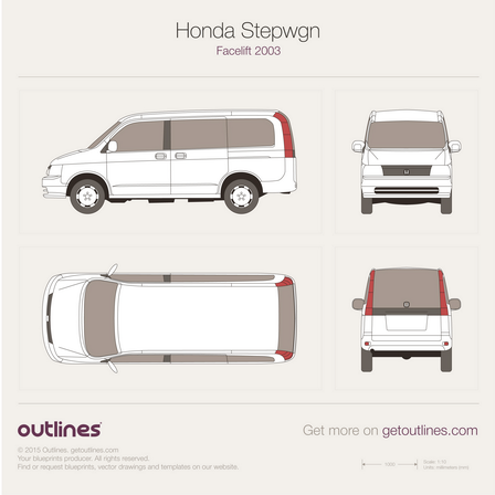 2003 Honda Stepwgn II Minivan blueprints and drawings