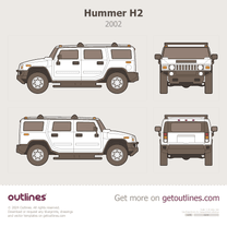 2002 Hummer H2 SUV blueprint