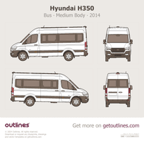 2014 Hyundai H350 Bus ∙ Medium Body Van blueprint