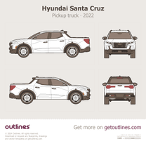 2022 Hyundai Santa Cruz Pickup Truck blueprint