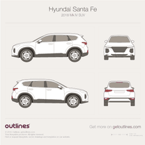 2018 Hyundai Santa Fe Mk IV SUV blueprint