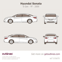 2009 Hyundai Sonata 6 Gen ∙ YF 2009-2012 Sedan blueprint