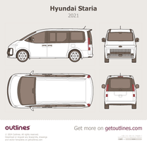 2021 Hyundai Staria Staria Load ∙ Lounge ∙ Top View Wagon blueprint