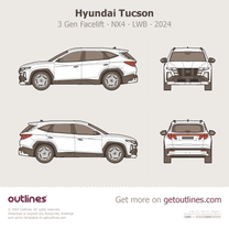 2024 Hyundai Tucson 4 Gen ∙ NX4 LWB SUV blueprint