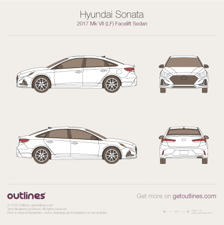 2017 Hyundai Sonata LF Sedan blueprints and drawings