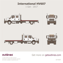 2017 International HV607 1 Gen Crew Cab ∙ 4x2 Heavy Truck blueprint