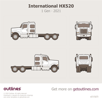 2021 International HX520 1 Gen Facelift Heavy Truck blueprint