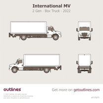 2022 International MV 2 Gen Box Truck Heavy Truck blueprint