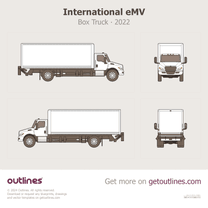 2022 International eMV Box Truck Heavy Truck blueprint