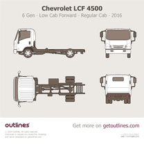 2016 Chevrolet LCF 4500 6 Gen ∙ Low Cab Forward Regular Cab ∙ Top View Heavy Truck blueprint
