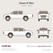 2003 Holden Rodeo 3 Gen ∙ RA Crew Cab Pickup Truck blueprint